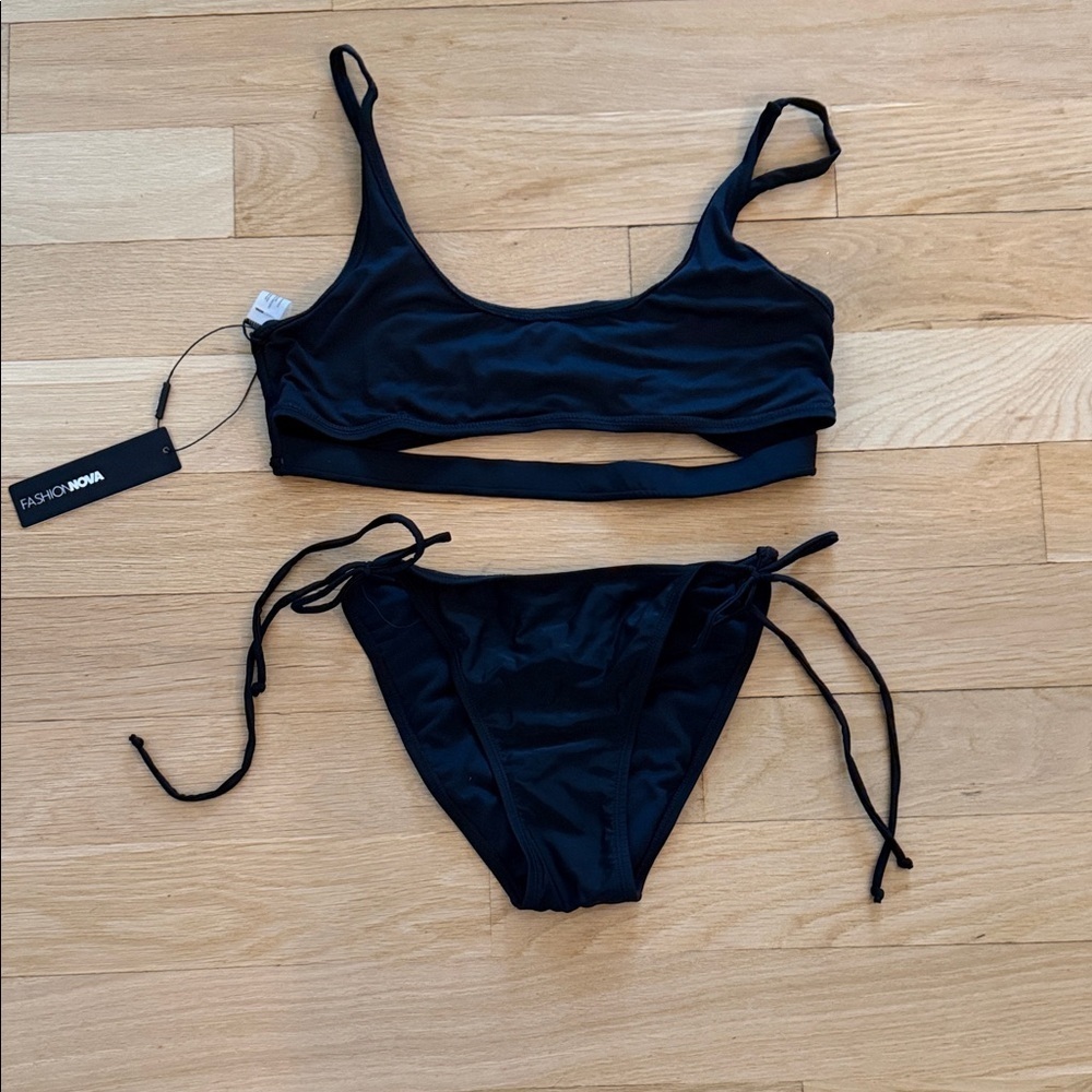 Fashion Nova Midnight Black Bikini Set
